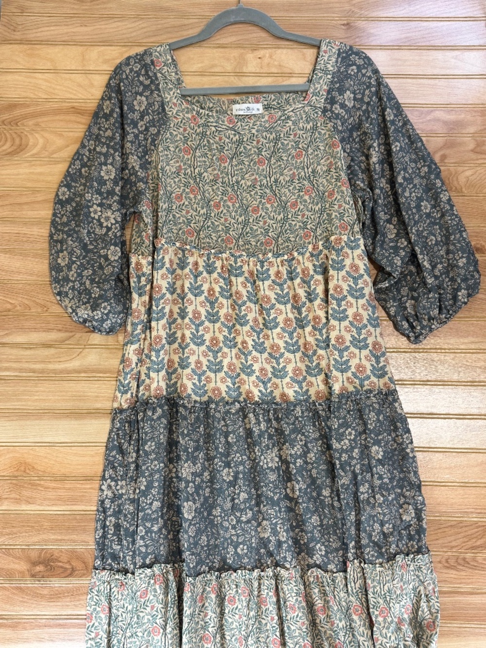 Natural Life Neutral Peasant Dress - M